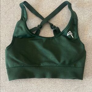 Oner Active Green Sports Bra with Crisscross Straps